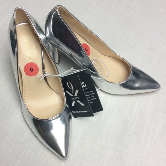 Nine West Shoes - NWT Nine West Silver Patent Leather Pump 6M
